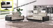 Beige and Black Modern Fabric Sofa & Loveseat Set w/Options