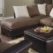 Contemporary Vinyl Leather & Mocha Micro Suede Sectional