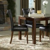 Cherry Finish Transitional Dining Table w/Faux Marble Top