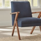 905415 Set of 2 Accent Chairs in Dark Blue Velvet by Coaster