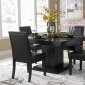 Black Finish Modern Dining Table w/Optional Side Chairs
