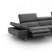Annalaise Recliner Leather Sectional Sofa in Dark Gray by J&M