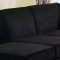 Black Microfiber Stylish Sectional Sofa W/Wooden Legs