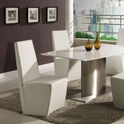 Modern Dining Room Table w/White Marble Top & Steel Base