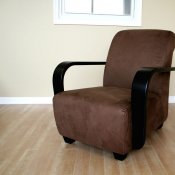 Brown Microfiber Upholstery Contemporary Club Chair