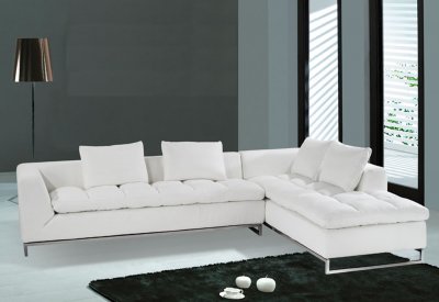 F32 Sectional Sofa Modern White Leather