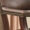Brown Vinyl Traditional Office Chair w/Casters & Nailhead Trim