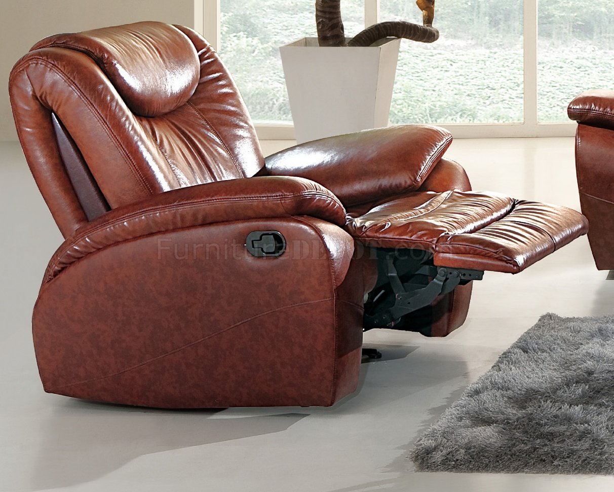 brown leather living room furniture on Brown Leather Living Room Set With Recliner Seats At Furniture Depot