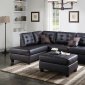 F6855 Sectional Sofa and Ottoman Set in Espresso Faux Leather