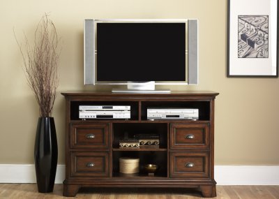 Brown Whiskey Finish Contemporary TV Stand