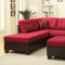 F7601 Sectional Sofa w/Ottoman by Boss in Carmine Linen Fabric