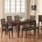 Dark Brown Finish Modern Dining Table w/Extension Leaf & Options