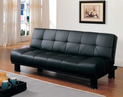 Contemporary Leather Beds on Black Vinyl Leather Contemporary Elegant Sofa Bed Convertible At