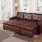 2512 Sectional Sofa Set in Brown Bonded Leather Match PU
