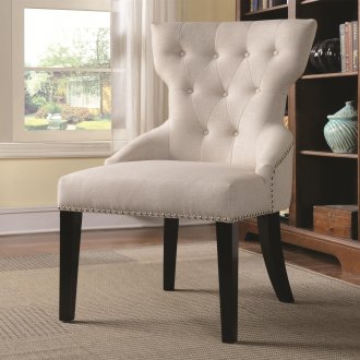 902238 Accent Chair Set of 2 in Cream Fabric by Coaster
