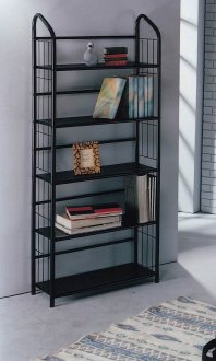 Black Metal Modern 5 Shelf Bookcase