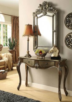 Kelsey Console Table & Mirror Set 97233 in Bronze Taupe by Acme
