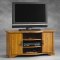 Oak Finish Modern TV Stand w/Doors & Shelves
