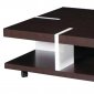 Brown & White Solid Wood Modern Coffee Table w/Casters