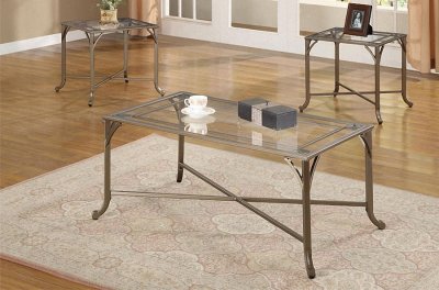 Antique Coffee Table on Antique Bronze Metal Frame Stylish 3pc Coffee Table Set At Furniture