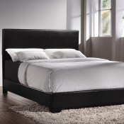 300260Q Upholstered Bed in Black Faux Leather by Coaster