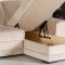 Cream Fabric Modern Sectional Sofa w/Storage Space