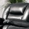 S629-B Reclining Sofa in Black Leather by Pantek w/Options