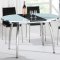 Glass Top Contemporary Extendable Dinette w/Metal Chromed Base