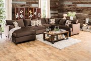 Wessington SM6111 U-Shaped Sectional Sofa in Chocolate Fabric
