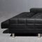 Black Tufted Leatherette Modern Living Room w/Sleeper Sofa