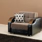 Caprio Chair Bed in Brown Chenille Fabric