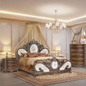 Devany Bedroom BD03062Q Cream Fabric & Cherry by Acme w/Options