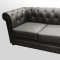 Black Top Grain Italian Leather Modern 3PC Living Room Set