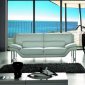 White Top Grain Italian Leather Modern 3PC Sofa Set