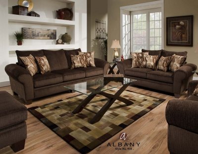 Envy Godiva Fabric Modern Sofa & Loveseat Set w/Options