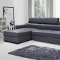 Ritz Sleeper Sectional Sofa in Grey Leather by J&M