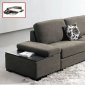 Grey Microfiber Contemporary Sectional Sofa w/Pull-Out Bed