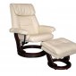 Taupe or Brown Bonded Leather Modern Recliner Chair w/Ottoman