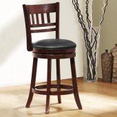 Dark Cherry Set of 2 Edmond Swivel Counter Height Chairs