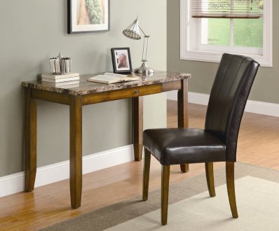 Faux Marble Top Modern Home Office Desk w/Chair