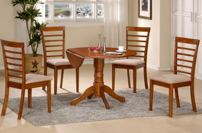 Wood Finishes  Furniture on Oak Wood Finish Round Dinette Table W Double Drop Leaf At Furniture