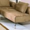 Saddle Brown Microfiber Contemporary Sectional Sofa