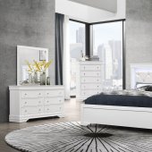 Pompei Bedroom Set 5Pc in Metallic White by Global w/Options
