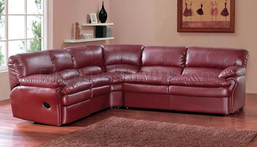 Burgundy Leather Sectional Sofa