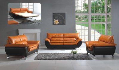 Leather Living Furniture on Leather Living Room With Sleeper Sofa At Furniture Depot
