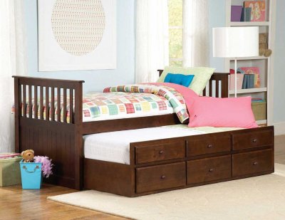 571PE-1 Zachary Twin/Twin Trundle Bed in Espresso by Homelegance