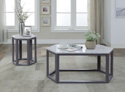 Reon 3Pc Coffee & End Tables Set 82450 in Gray by Acme