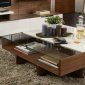Two-Tone Finish Modern Coffee Table w/Glass Insert