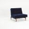 Splitback Sofa Bed in Blue Velvet w/ Wood Legs by Innovation