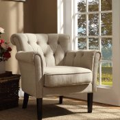 Barlowe Accent Chair 1193F1S in Oatmeal Fabric by Homelegance